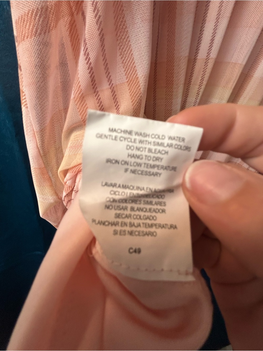 Peach Plaid Short-Sleeve Midi Dress - Picture 5 of 5